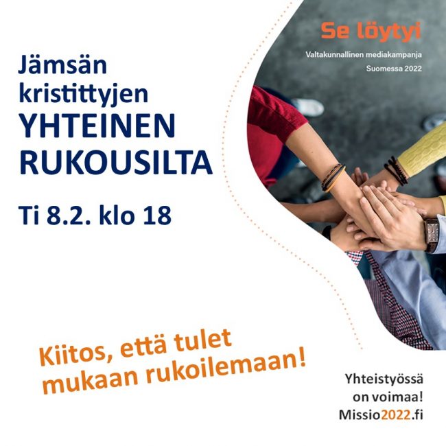 Missio 2022 rukousilta ti 8.2. klo 18